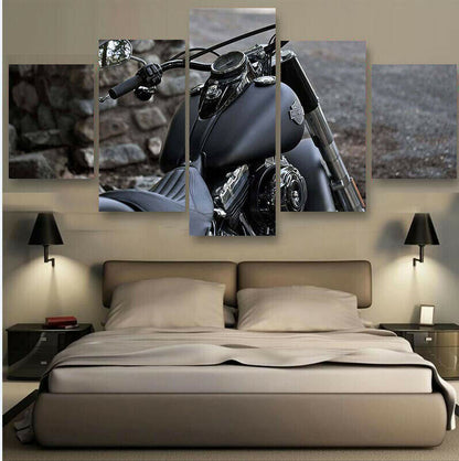 Motorcycle Photography 5 Panel Canvas Print Wall Art Poster Home Decoration