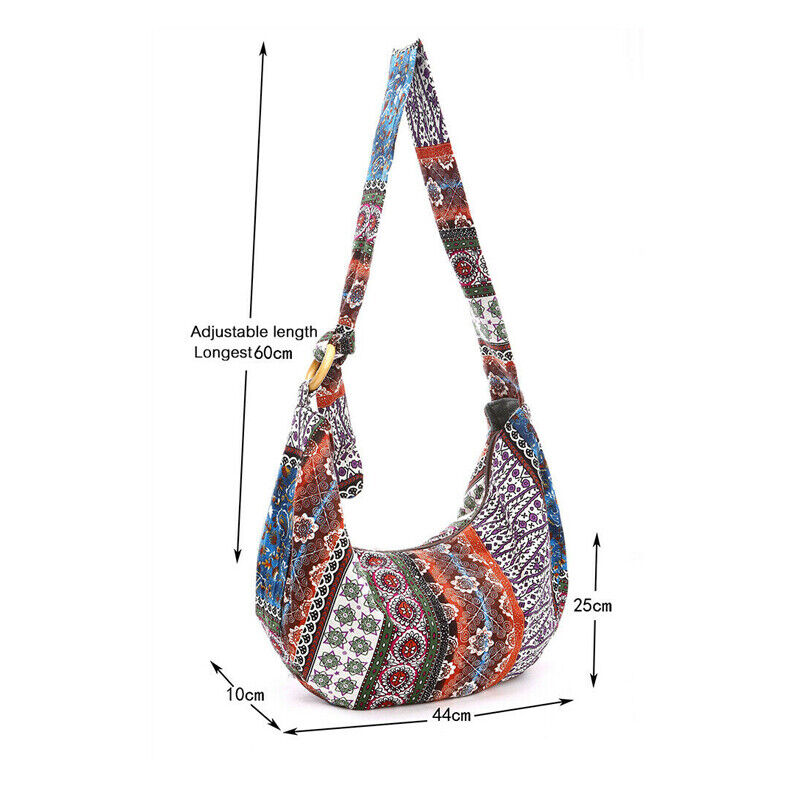 SALE Thai Hippie Boho Hobo Sling Shoulder Crossbody Bag Purse Ethnic Boho Lined