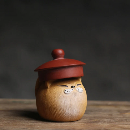 Yixing Purple Clay Tea Pet Cute Cat Tea Ceremony Accessories