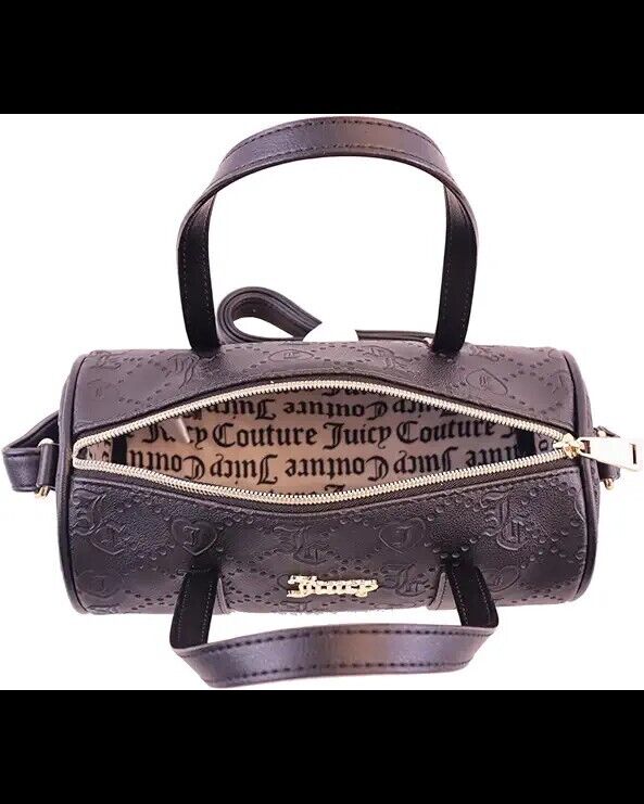 Juicy Couture Black Licorice Best Sellers Mini Barrel Bag Purse Crossbody Gift