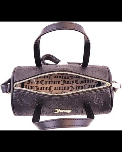 Juicy Couture Black Licorice Best Sellers Mini Barrel Bag Purse Crossbody Gift