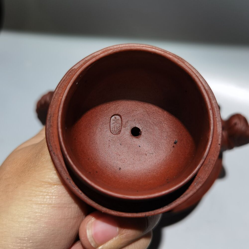 Vintage Chinese Yixing Purple Clay Teapot Zisha Ceramic Carving Dragon Teaware