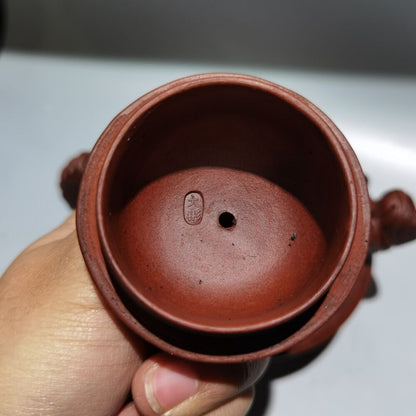 Vintage Chinese Yixing Purple Clay Teapot Zisha Ceramic Carving Dragon Teaware