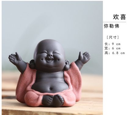 Big belly Maitreya Buddha tea pet decoration Yixing purple sand tea playing tea