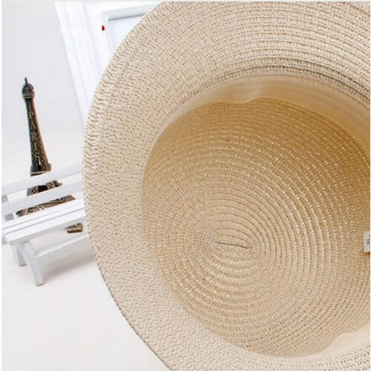 New Fashion Straw Sun Hat Summer Sun Cap with Bow Foldable Female Outside Hat