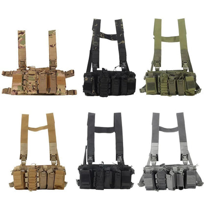 Military Army Gear Tactical Vest Chest Rig Bag Radio Harness Front Pouch Holster