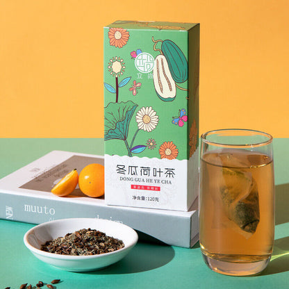 冬瓜荷叶茶 盒装袋泡茶花草茶120克/盒 Winter Melon and Lotus Leaf Tea Boxed At 120G/box