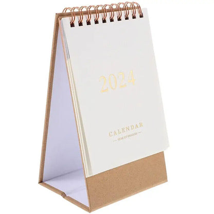 Desk Calendar 2024 Paper Print Stand Up Flip Ornament Table Decor 15.8x9.3x7.3cm
