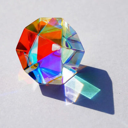 Prism Glass Cube Hexahedral Optical Color Clear Prisma Photography Decor 18-20mm