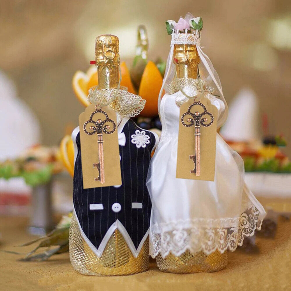 Key Bottle Opener Keychain 50Pcs Metal Kraft Wine Beer Wedding Favors Gift 6.8cm
