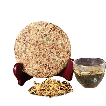 High Quality Honeysuckle Tea Cake 200g Chinese Tea Crush Process Scented-
