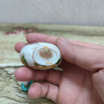 Old Beijing colored glaze Painted Glass Snuff Bottle box bird Ku Yueh Hsuan rare