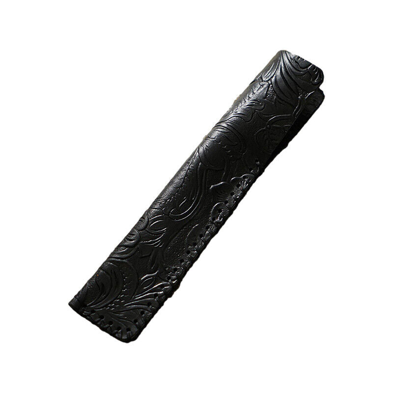 Portable Real Leather Pen Protector Bag Holder Pencil Case Handmade Carved Gifts