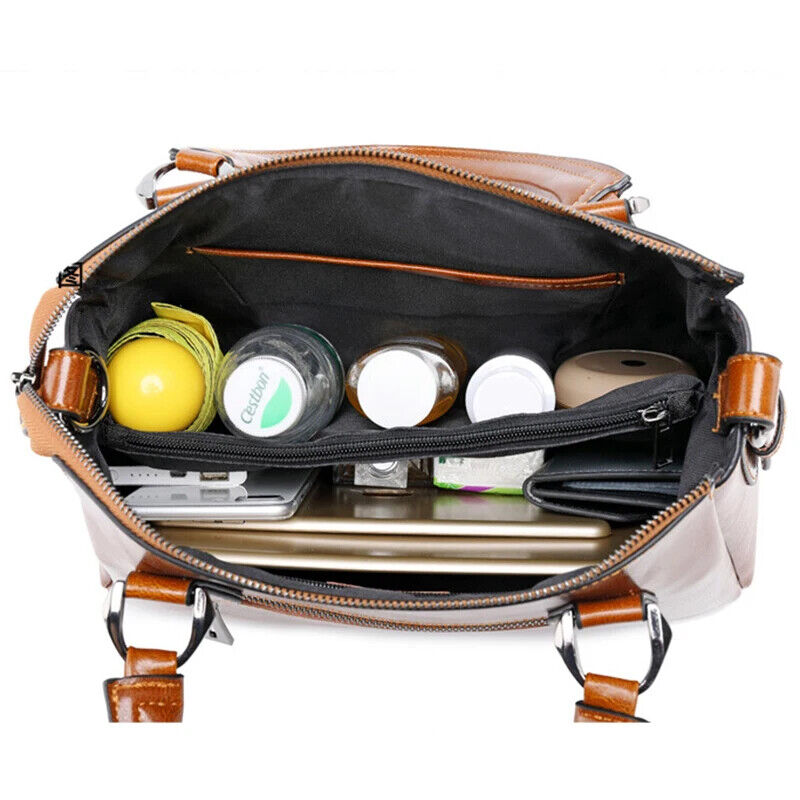 Women Shoulder Cross body Handbag Top Handle Bag Cowhide Messenger Tote Bag