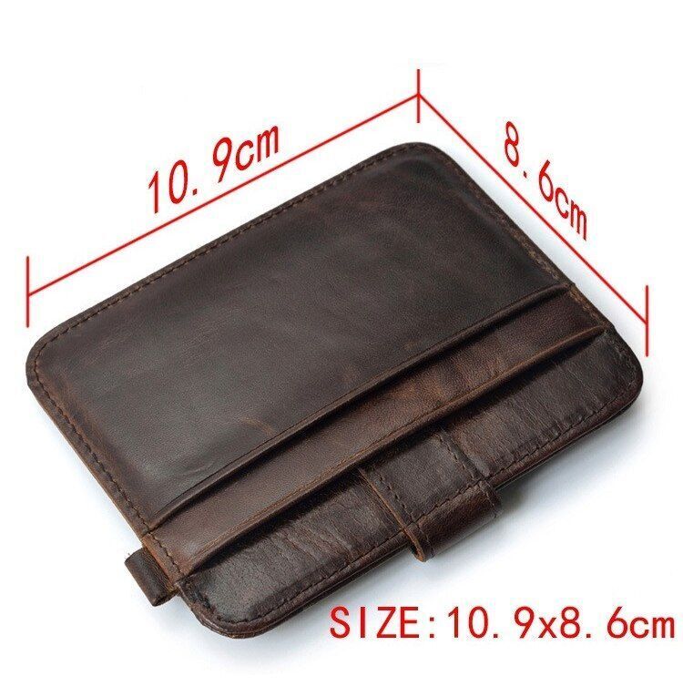 Genuine Leather Thin Wallet Credit Card Holder Key Holder Bag Cash Purse Cotton