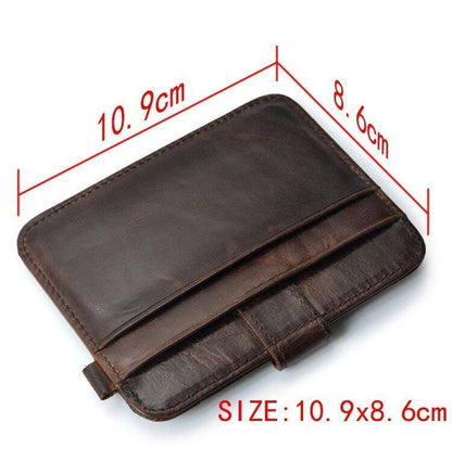 Genuine Leather Thin Wallet Credit Card Holder Key Holder Bag Cash Purse Cotton