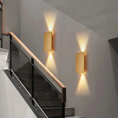Wall Lamp 6W LED Modern Simple Indoor Decor Brushed Gold Black Double Head Light