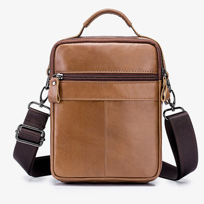 100% Genuine Leather Men's Sling Shoulder Bag Messenger Bag 8" Handbag Crossbody