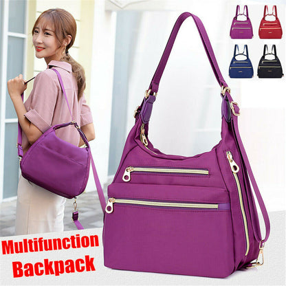 Women Lady Nylon Backpack Shoulder Bag Travel Handbag Crossbody Tote Satchel Bag