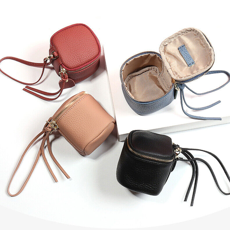 New Designer Genuine Leather Women's Zipper Wallet Mini Coin Purse Lipstick Bag