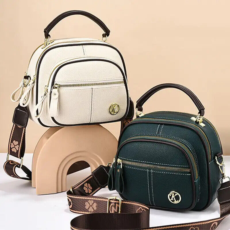 Multifunctional Compartments Adjustable Wide Shoulder Strap PU Crossbody Bag