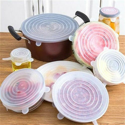 Food Silicone Cover 6PCS/12PCS Universal Lids Cookware Bowl Pot Reusable Stretch