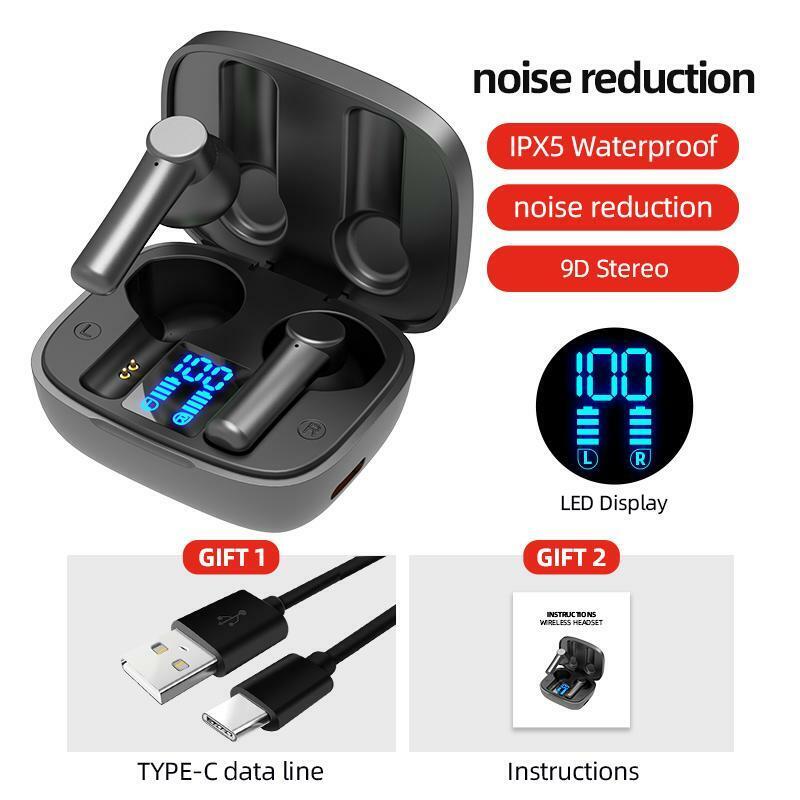 Bluetooth 5.0 Earbuds for Iphone Samsung Android Wireless Headphones Waterproof