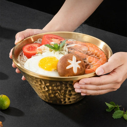 Bowls Stainless Steel Thicken Salad Ramen Noodles Double Layers Table Dinnerware