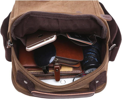 mygreen Small Canvas Crossbody Shoulder Bag Messenger Work Small, Gray