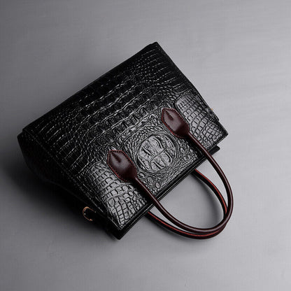 New Women's Leather Crocodile Handbag Sling Satchel Tote Shoulder Bag Party Bag