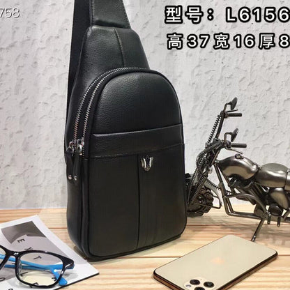 Mens Sling Backpack,100% Genuine Leather Luxury Crossbody Bag Daypack for Travel