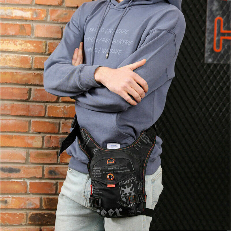 Men Nylon Leg Bags Belt Bag Pack Boys Travel Riding Crossbody Shoulder Bags