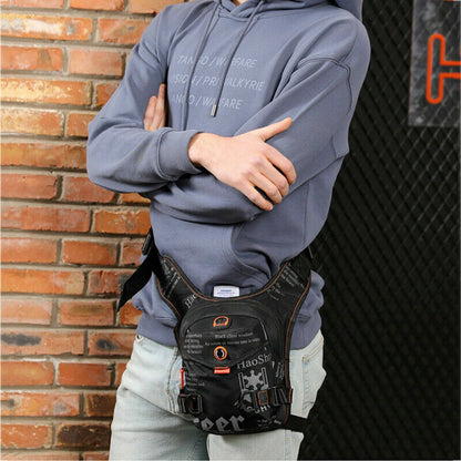 Men Nylon Leg Bags Belt Bag Pack Boys Travel Riding Crossbody Shoulder Bags