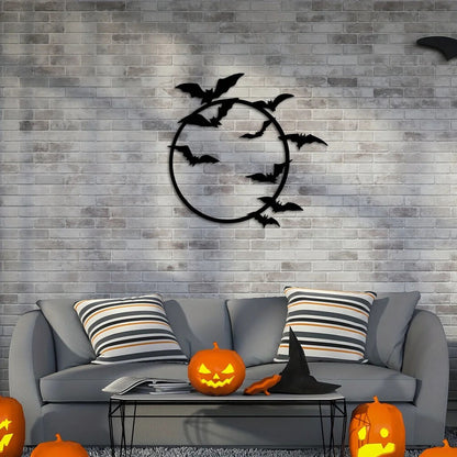 1pc Flying Bats Metal Wall Art,Bats Metal Wall Decor,Bat Metal Sign,Halloween