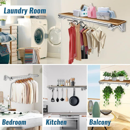 Foldable Wall Mounted Clothes Rack Stainless Steel Multi-Purpose Drying Hanger