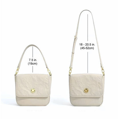 Wrinkled Real Leather Shoulder bag Flap Purse Tote Messenger Crossbody Handbag