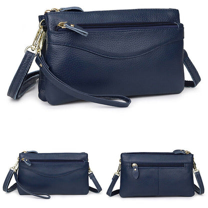 Cow Leather Women's mini Crossbody Shoulder Bag Zipper Clutch Wallets Phone Case