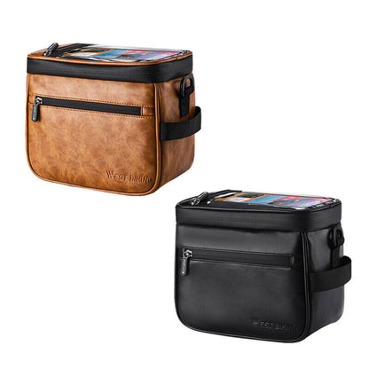 Waterproof PU Leather Bicycle Handlebar Touch Screen Bag Insulated Coolers Box