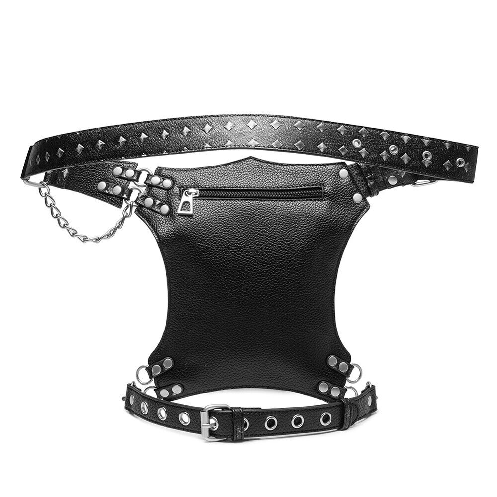 Lady's Leather Leg Drop Belt Bag Punk Rock Motorcycle Thigh Hip Waist Fanny Pack