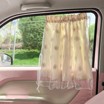 Universal Car Curtain Cotton Embroidered Newborn Baby Side Window Sunshade Cover