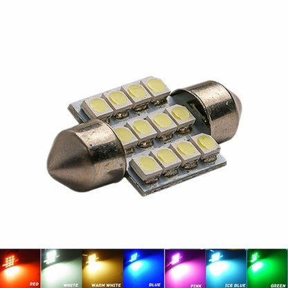 LED Car Interior Lights 31mm 3528 1210 SMD 12 Auto Festoon Dome Map Bulb Lamp 1W