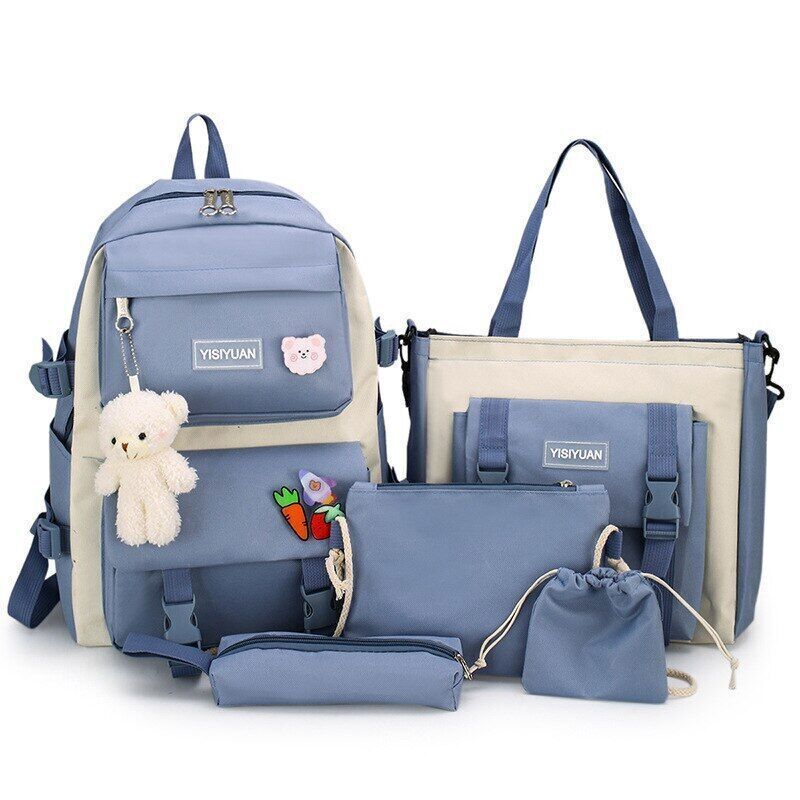 2023 4 Pcs Sets Children's School Backpack Women's Bookbag School Bags Girls
