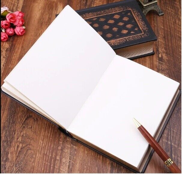 Retro Vintage Journal Diary Notebooks Leather Blank Hard Cover Sketchbooks Paper