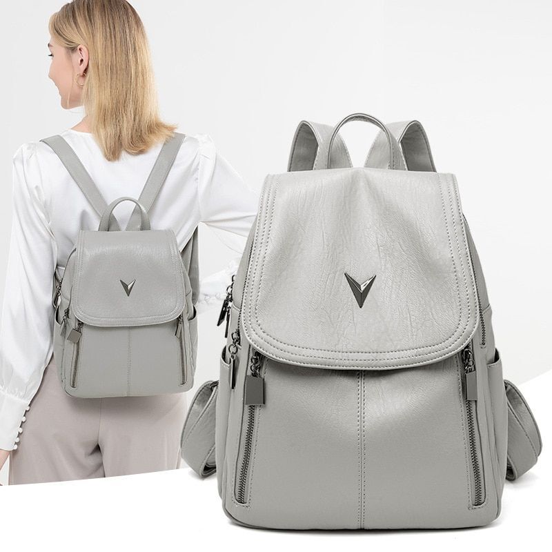 Backpacks Genuine Leather Backpack Travel Bags Anti-theft Vintage Waterproof 1PC