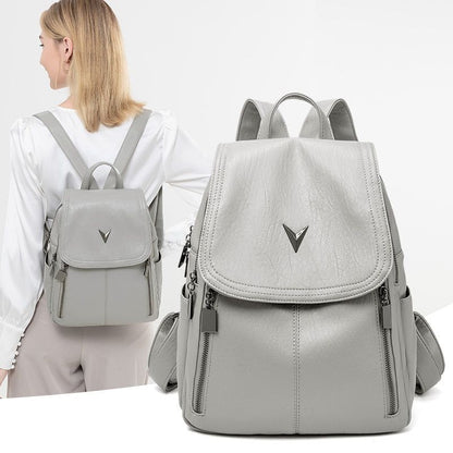 Backpacks Genuine Leather Backpack Travel Bags Anti-theft Vintage Waterproof 1PC