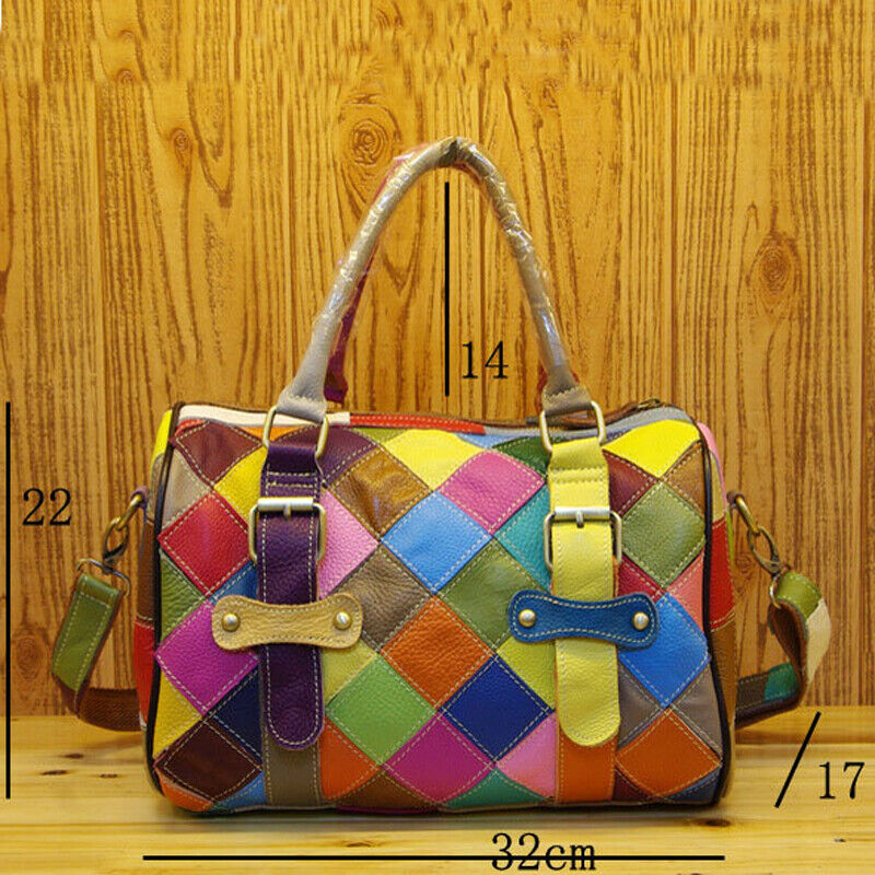 Designer Women's Genuine Leather Multi-color Handbag Satchel Tote Shoulder Bags