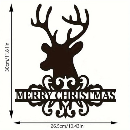 Christmas Elk Metal Welcome Sign, Christmas Decoration, Metal Silhouette