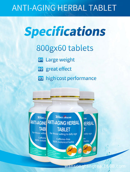 Natural Anti Aging Pills Herbal Energy Vitamin Supplement For Men Women- 60 Caps