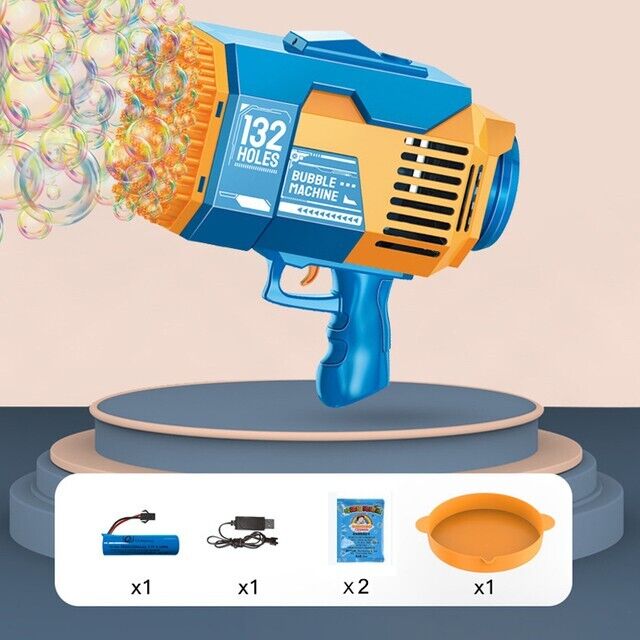 132Hole Magic Rocket Launcher Pink Bubble Gun Bubble Bazooka Bubble Machine Gift