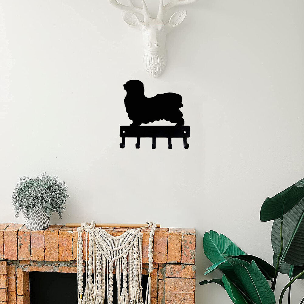 Havanese Dog Key Rack Hanger - 6 Inch Wide/9 Inch Wide Metal Wall Art